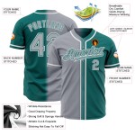 Gradient Teal Custom Fashion Grau-Weiß Authentic Baseball Jersey Gradient Teal Custom Fashion Grau-Weiß Authentic Baseball Jersey