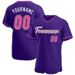 Lila Authentic Baseball Custom Pink-Schwarzes Trikot Lila Authentic Baseball Custom Pink-Schwarzes Trikot