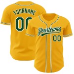 Authentisches Baseball Custom Jersey Grün-Weiß Gold Authentisches Baseball Custom Jersey Grün-Weiß Gold