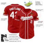 Jersey Baseball Weiß-Grau Custom Rot Authentic Jersey Baseball Weiß-Grau Custom Rot Authentic