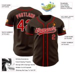 Baseball Authentic Custom Rot-Weiß Trikot Braun Baseball Authentic Custom Rot-Weiß Trikot Braun