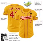 Jersey Baseball Authentic Custom Rot-Weiß Gold Jersey Baseball Authentic Custom Rot-Weiß Gold