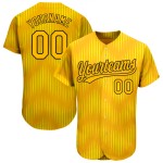 3D Custom Gold Baseball Muster Authentic Design Jersey Gold-Schwarz 3D Custom Gold Baseball Muster Authentic Design Jersey Gold-Schwarz