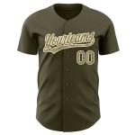Custom Baseball Salute Authentic Camo-Creme bis Olivgrün Trikot-Service Custom Baseball Salute Authentic Camo-Creme bis Olivgrün Trikot-Service