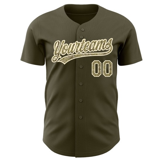 Custom Baseball Salute Authentic Camo-Creme bis Olivgrün Trikot-Service Custom Baseball Salute Authentic Camo-Creme bis Olivgrün Trikot-Service