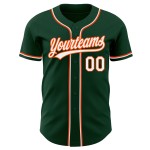 Jersey Authentic Baseball Grün Custom Weiß-Orange Jersey Authentic Baseball Grün Custom Weiß-Orange