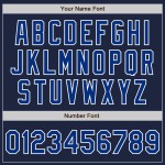 Marineblaues, königsblaues und weißes authentisches Custom-Baseballtrikot Marineblaues, königsblaues und weißes authentisches Custom-Baseballtrikot