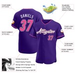 Lila Authentic Baseball Custom Pink-Schwarzes Trikot Lila Authentic Baseball Custom Pink-Schwarzes Trikot