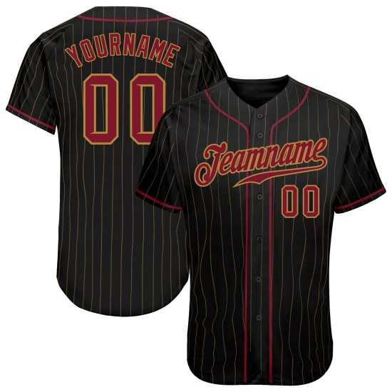 Nadelstreifen Crimson-Old Gold Jersey Custom Gold Schwarz Baseball Authentic Old Nadelstreifen Crimson-Old Gold Jersey Custom Gold Schwarz Baseball Authentic Old
