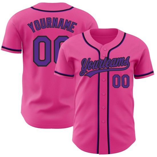 Jersey Lila-Schwarz Authentic Custom Baseball Pink Jersey Lila-Schwarz Authentic Custom Baseball Pink