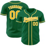 Gold-Weiß Baseball Trikot Kelly Custom Green Authentic Gold-Weiß Baseball Trikot Kelly Custom Green Authentic