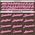 Rosa-Weiß V-Ausschnitt Damen Cropped Jersey Custom Baseball Braun Rosa-Weiß V-Ausschnitt Damen Cropped Jersey Custom Baseball Braun