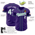 Lila Jersey Authentic Baseball Custom Grün Weiß-Kelly Lila Jersey Authentic Baseball Custom Grün Weiß-Kelly