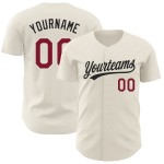 Baseball Custom Crimson-Black Authentic Jersey Creme Baseball Custom Crimson-Black Authentic Jersey Creme