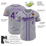 Baseball Lila-Schwarz Custom Authentic Jersey Grau Baseball Lila-Schwarz Custom Authentic Jersey Grau