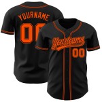 Authentisches schwarzes benutzerdefiniertes orangefarbenes Baseball-Trikot Authentisches schwarzes benutzerdefiniertes orangefarbenes Baseball-Trikot