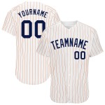 Orange Baseball Custom Authentic Jersey Marineblau Nadelstreifen Weiß Orange Baseball Custom Authentic Jersey Marineblau Nadelstreifen Weiß