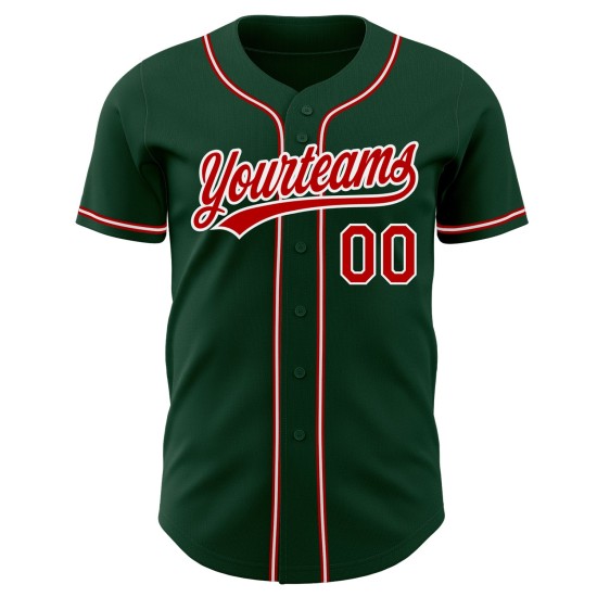 Custom Jersey Authentic Baseball Grün Rot-Weiß Custom Jersey Authentic Baseball Grün Rot-Weiß