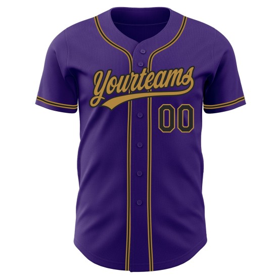 Authentisches Lila Schwarz-Old Baseball Gold Jersey Custom Authentisches Lila Schwarz-Old Baseball Gold Jersey Custom