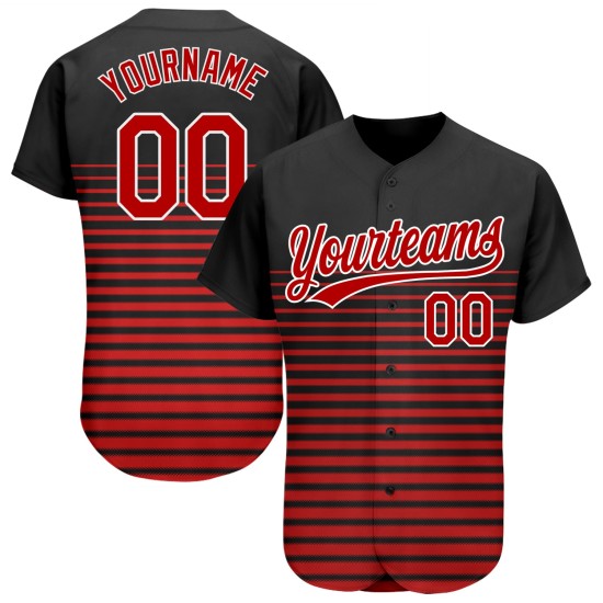 Baseball Custom 3D Muster Rot-Weiß Schwarz Jersey Authentisches Design Baseball Custom 3D Muster Rot-Weiß Schwarz Jersey Authentisches Design