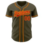 Salute Red-Gold Authentic Olive zum Custom Jersey Service Baseball Salute Red-Gold Authentic Olive zum Custom Jersey Service Baseball