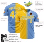 Baseball Gelb-Weiß Custom Jersey Licht Authentische Mode Blau Gradienten Baseball Gelb-Weiß Custom Jersey Licht Authentische Mode Blau Gradienten