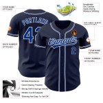 Marineblaues, königsblaues und weißes authentisches Custom-Baseballtrikot Marineblaues, königsblaues und weißes authentisches Custom-Baseballtrikot
