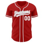 Jersey Baseball Weiß-Grau Custom Rot Authentic Jersey Baseball Weiß-Grau Custom Rot Authentic