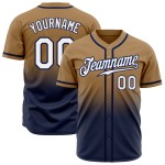 Weiß-Marineblau Old Jersey Baseball Custom Authentic Fashion Gold Fade Weiß-Marineblau Old Jersey Baseball Custom Authentic Fashion Gold Fade