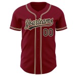 Crimson Custom Jersey Authentic Schwarz-City Cream Baseball Crimson Custom Jersey Authentic Schwarz-City Cream Baseball