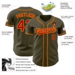 Salute Red-Gold Authentic Olive zum Custom Jersey Service Baseball Salute Red-Gold Authentic Olive zum Custom Jersey Service Baseball
