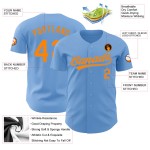 Orange Authentic Light Bay Jersey Baseball Blau Custom Orange Authentic Light Bay Jersey Baseball Blau Custom