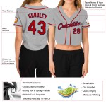 Rot-Marineblau Grau Jersey Custom Cropped Baseball Damen V-Ausschnitt Rot-Marineblau Grau Jersey Custom Cropped Baseball Damen V-Ausschnitt