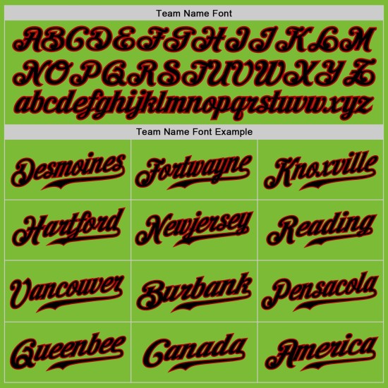 Neon Baseball Custom Authentic Green Trikot Schwarz-Rot Neon Baseball Custom Authentic Green Trikot Schwarz-Rot