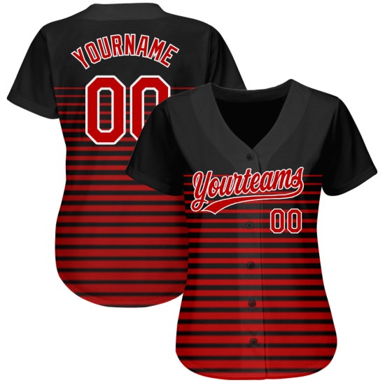Baseball Custom 3D Muster Rot-Weiß Schwarz Jersey Authentisches Design Baseball Custom 3D Muster Rot-Weiß Schwarz Jersey Authentisches Design