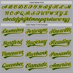 Graues authentisches benutzerdefiniertes Baseball-Trikot Grün-Gold Graues authentisches benutzerdefiniertes Baseball-Trikot Grün-Gold