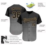 Jersey Authentic Schwarz Gold-Grau Design 3D Altes Muster Schwarz Custom Baseball Jersey Authentic Schwarz Gold-Grau Design 3D Altes Muster Schwarz Custom Baseball