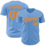 Orange Authentic Light Bay Jersey Baseball Blau Custom Orange Authentic Light Bay Jersey Baseball Blau Custom