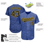 Custom Authentic Hellblau 3D Muster Jersey Baseball Design Schwarz-Gold Custom Authentic Hellblau 3D Muster Jersey Baseball Design Schwarz-Gold