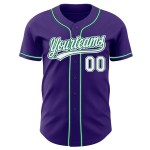 Lila Jersey Authentic Baseball Custom Grün Weiß-Kelly Lila Jersey Authentic Baseball Custom Grün Weiß-Kelly