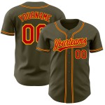 Salute Red-Gold Authentic Olive zum Custom Jersey Service Baseball Salute Red-Gold Authentic Olive zum Custom Jersey Service Baseball