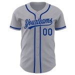 Graues authentisches benutzerdefiniertes Royal-Baseballtrikot Graues authentisches benutzerdefiniertes Royal-Baseballtrikot