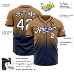 Weiß-Marineblau Old Jersey Baseball Custom Authentic Fashion Gold Fade Weiß-Marineblau Old Jersey Baseball Custom Authentic Fashion Gold Fade