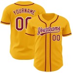 Authentisches, individuelles Goldtrikot, karminrot-weiß, Baseball Authentisches, individuelles Goldtrikot, karminrot-weiß, Baseball