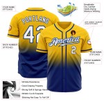 Fashion Yellow Custom Baseball Fade Authentic Jersey Weiß-Royal Fashion Yellow Custom Baseball Fade Authentic Jersey Weiß-Royal