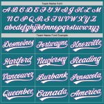 Jersey Custom Baseball Teal Weiß-Lila Authentic Jersey Custom Baseball Teal Weiß-Lila Authentic