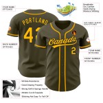 Custom Salute Gold-Schwarz Authentic Olive To Jersey Service Baseball Custom Salute Gold-Schwarz Authentic Olive To Jersey Service Baseball