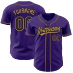 Authentisches Lila Schwarz-Old Baseball Gold Jersey Custom Authentisches Lila Schwarz-Old Baseball Gold Jersey Custom