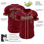 Crimson Custom Jersey Authentic Schwarz-City Cream Baseball Crimson Custom Jersey Authentic Schwarz-City Cream Baseball
