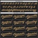 Schwarzes altes authentisches benutzerdefiniertes Baseball-Trikot in Gold Schwarzes altes authentisches benutzerdefiniertes Baseball-Trikot in Gold